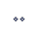 Diamond & Sapphire Earrings 0.24 ct. 18k White Gold