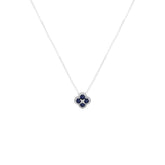 Diamond & Sapphire Necklace 0.12 ct. 18k White Gold