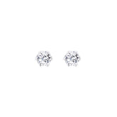 Lab Diamond Round Solitaire Stud Earrings 0.42 ct