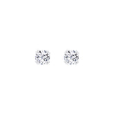 Lab Diamond Round Solitaire Stud Earrings 10K White Gold (0.51