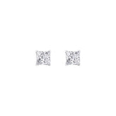Lab Diamond Princess Cut Stud Earrings 2.84 ct
