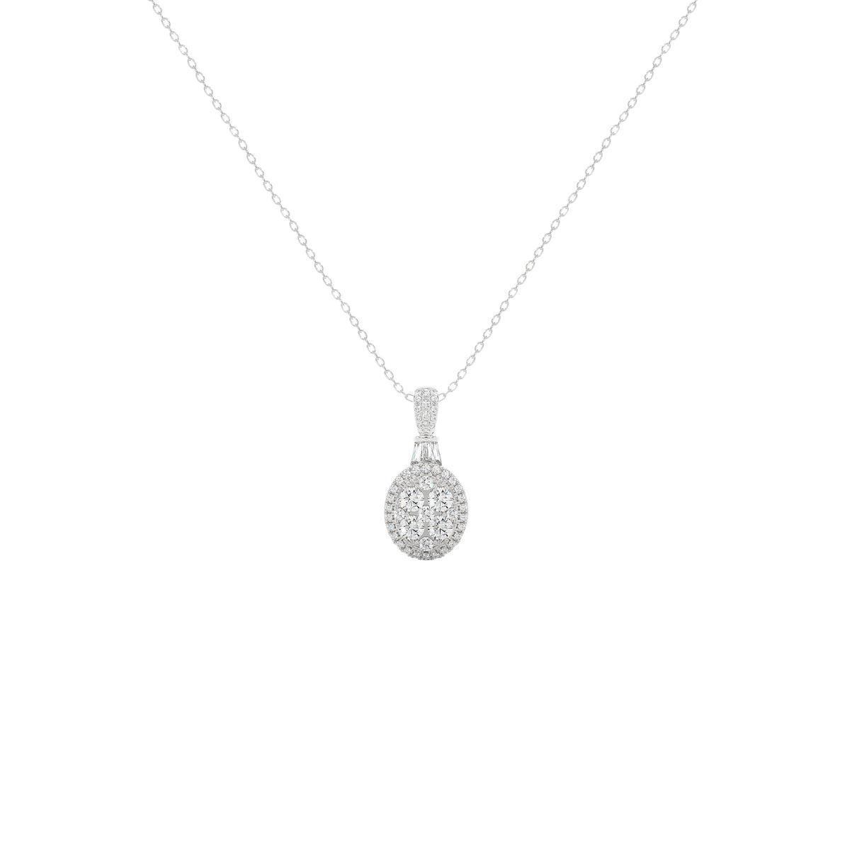 Diamond Necklace 0.69 ct. 14K White Gold