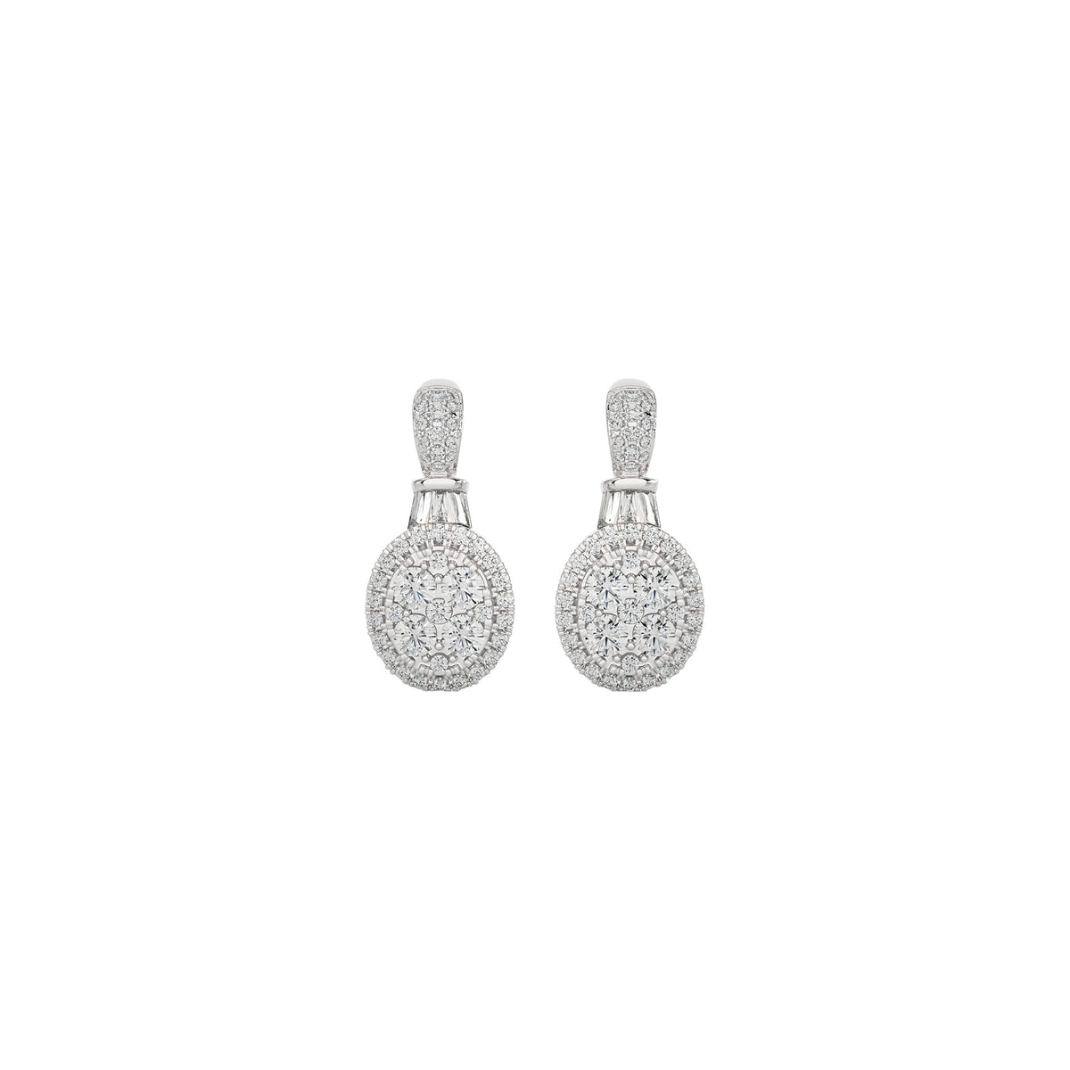 Diamond Earrings 0.82 ct. 14k White Gold