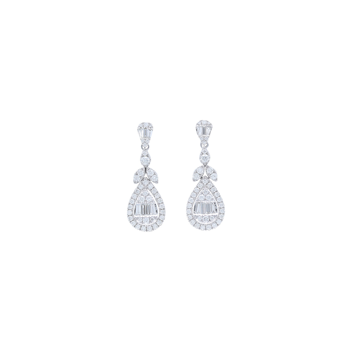 Diamond Earrings 0.94 ct. 18k White Gold