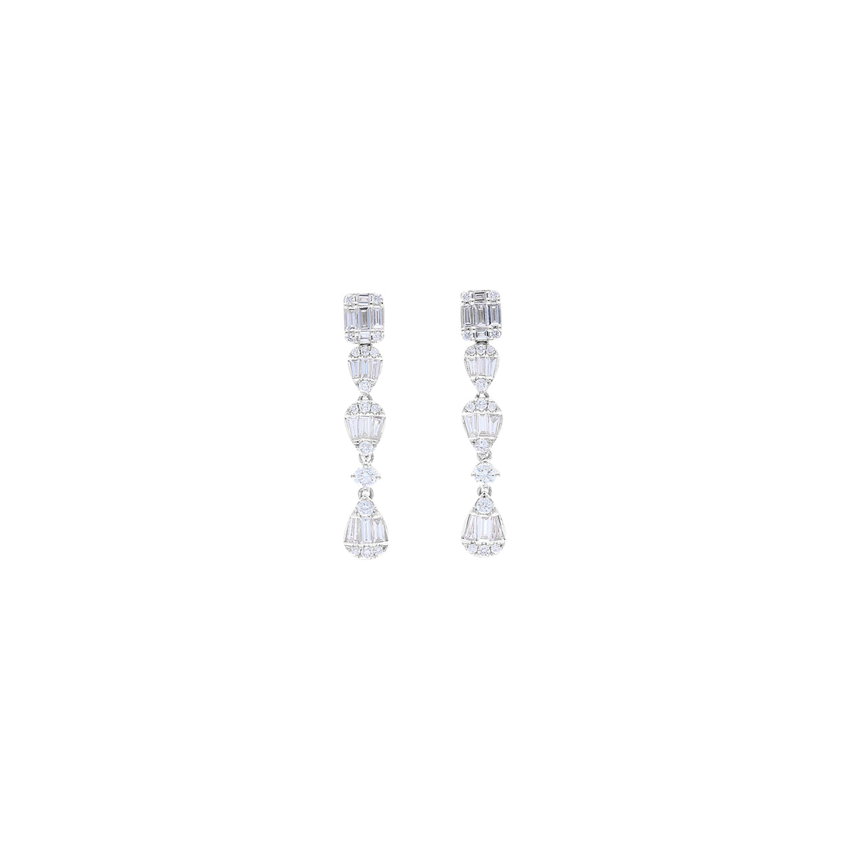 Diamond Earrings 1.46 ct. 14k White Gold