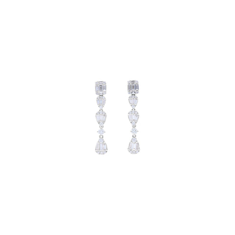 Diamond Earrings 1.46 ct. 14k White Gold