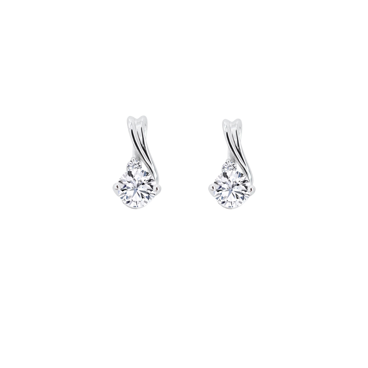 Lab Diamond Round Solitaire Stud Earrings 1.05 ct