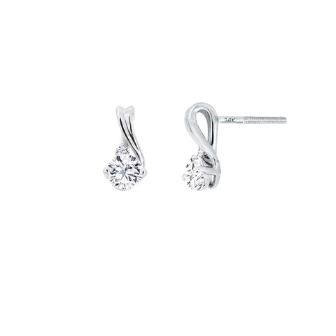 Lab Diamond Round Solitaire Stud Earrings 1.05 ct