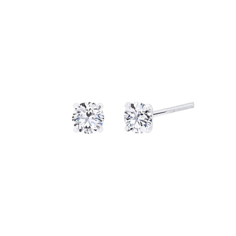 Lab Diamond Round Solitaire Stud Earrings 0.46 ct