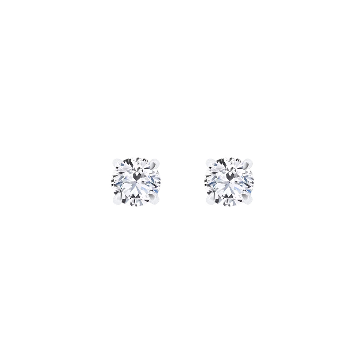 Lab Diamond Round Solitaire Stud Earrings 0.46 ct