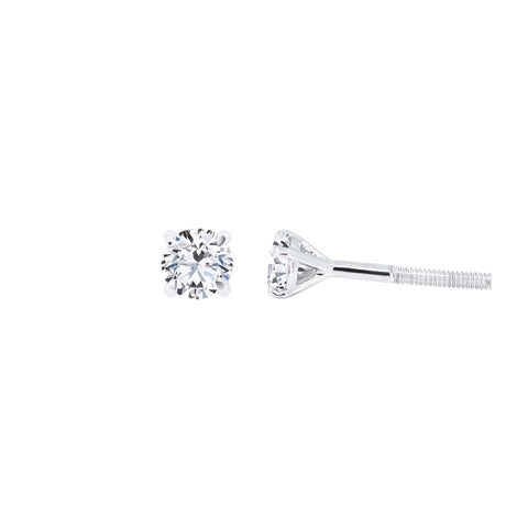 Lab Diamond Round Solitaire Stud Earrings 0.46 ct