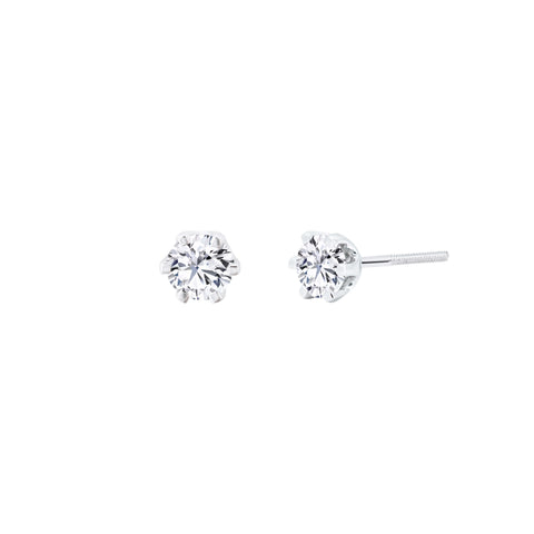 Lab Diamond Round Solitaire Stud Earrings 0.42 ct