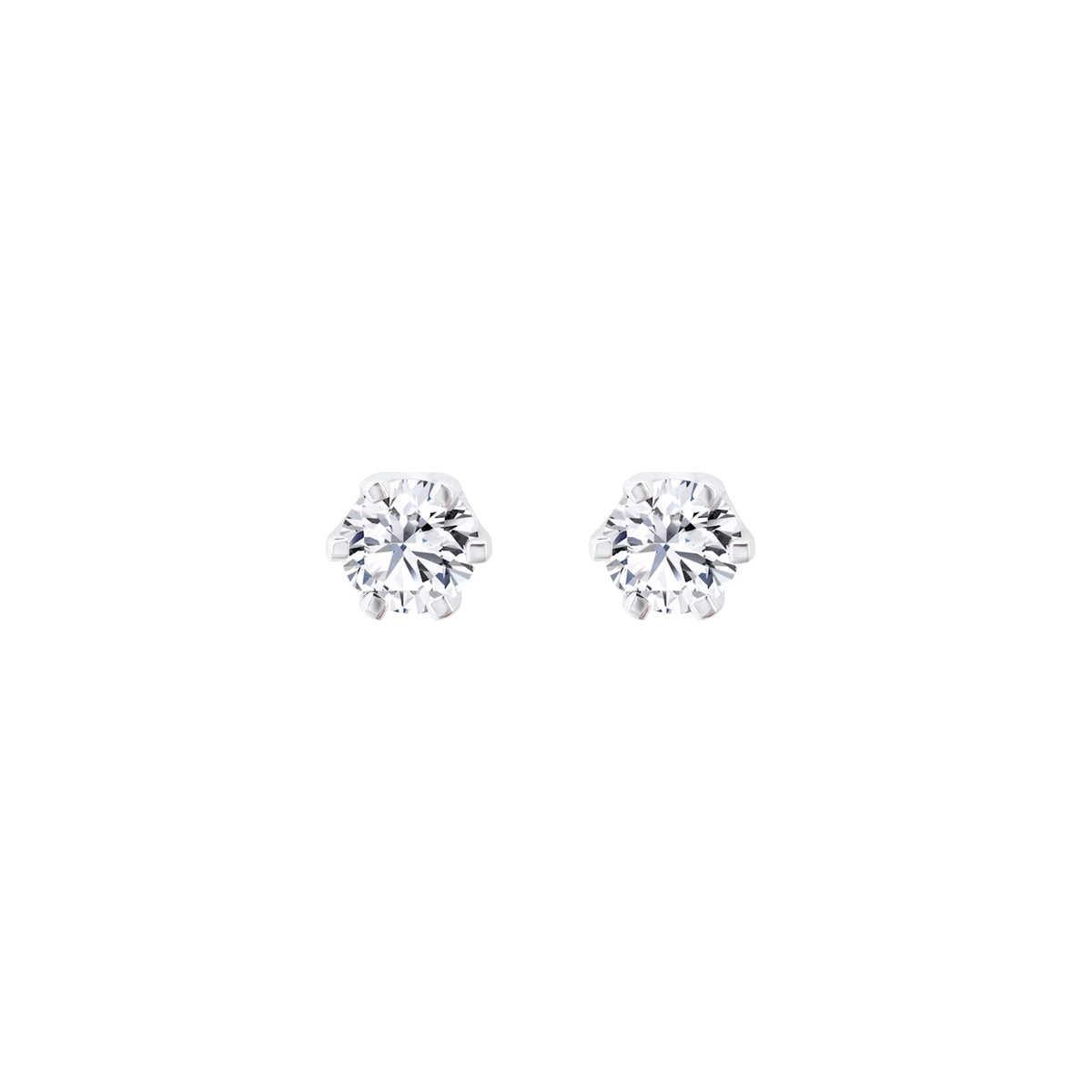 Lab Diamond Round Solitaire Stud Earrings 0.42 ct