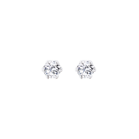 Lab Diamond Round Solitaire Stud Earrings 0.42 ct