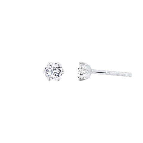 Lab Diamond Round Solitaire Stud Earrings 0.42 ct