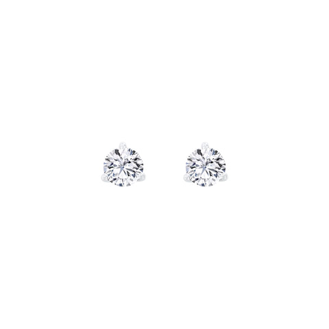 Lab Diamond Round Solitaire Stud Earrings 0.48 ct
