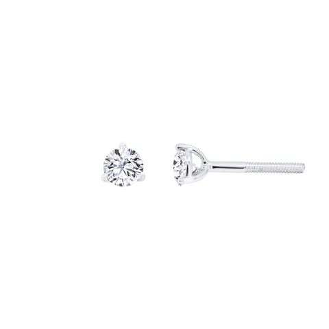 Lab Diamond Round Solitaire Stud Earrings 0.48 ct