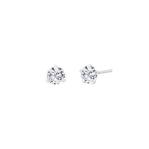 Lab Diamond Round Solitaire Stud Earrings 0.48 ct