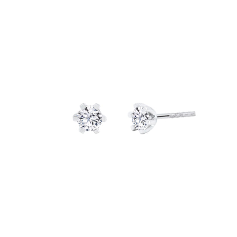 Lab Diamond Round Solitaire Stud Earrings 14K Gold (0.42 ct