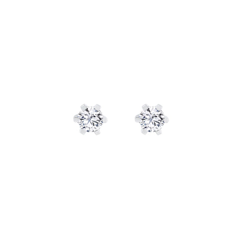 Lab Diamond Round Solitaire Stud Earrings 14K Gold (0.42 ct