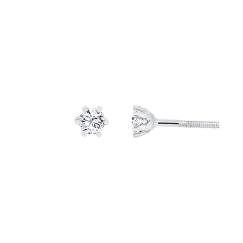 Lab Diamond Round Solitaire Stud Earrings 14K Gold (0.42 ct