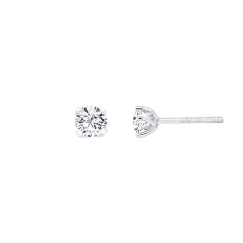 Lab Diamond Round Solitaire Stud Earrings 0.51 ct