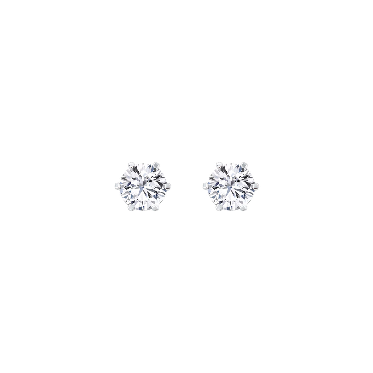 Lab Diamond Round Solitaire Stud Earrings 1.02 ct