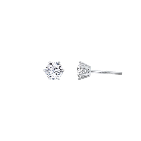 Lab Diamond Round Solitaire Stud Earrings 1.02 ct