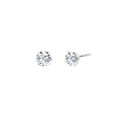 Lab Diamond Round Solitaire Stud Earrings 1.04ct