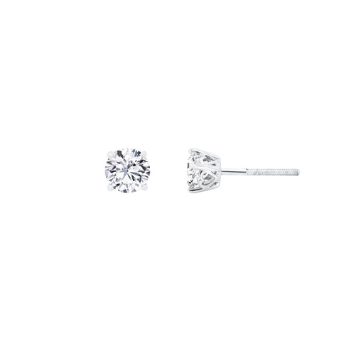 Lab Diamond Round Solitaire Stud Earrings 1.04ct