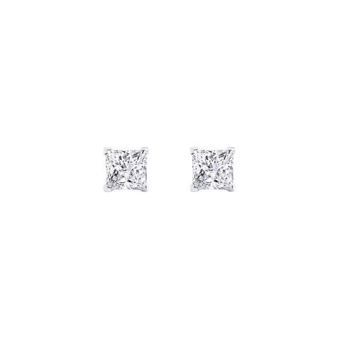 Lab Diamond Princess Cut Stud Earrings 2.84 ct