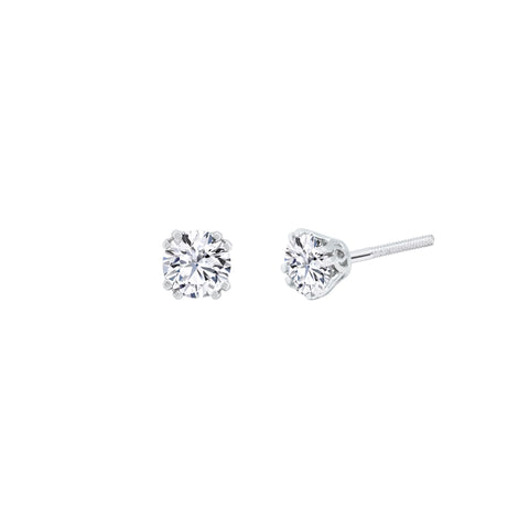 Lab Diamond Round Solitaire Stud Earrings 1.03ct