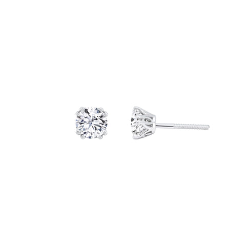 Lab Diamond Round Solitaire Stud Earrings 1.03ct