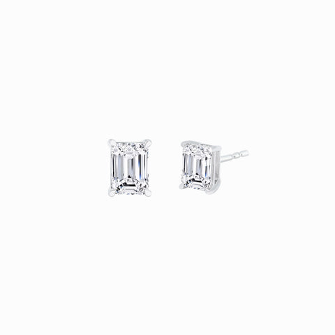 Lab Diamond Emerald Cut Stud Earrings 3.09 ct