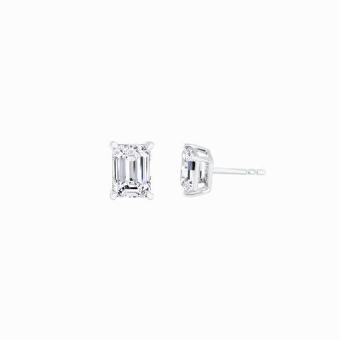 Lab Diamond Emerald Cut Stud Earrings 3.09 ct