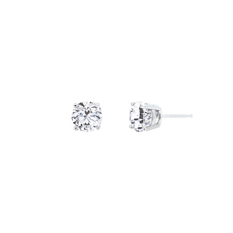 Lab Diamond Round Solitaire Stud Earrings 1.44 ct