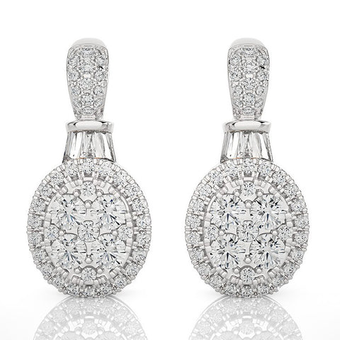 Diamond Earrings 0.82 ct. 14k White Gold