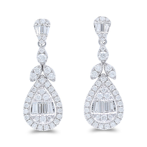 Diamond Earrings 0.94 ct. 18k White Gold