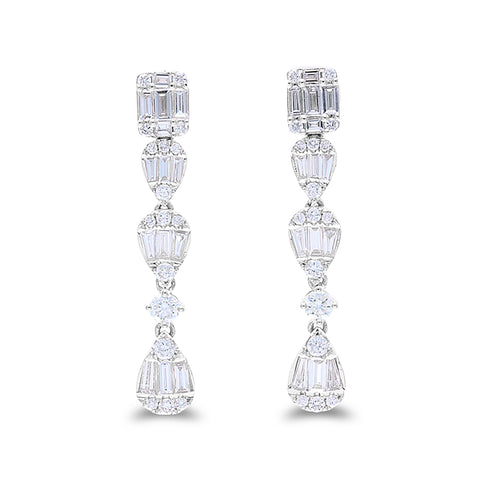 Diamond Earrings 1.46 ct. 14k White Gold